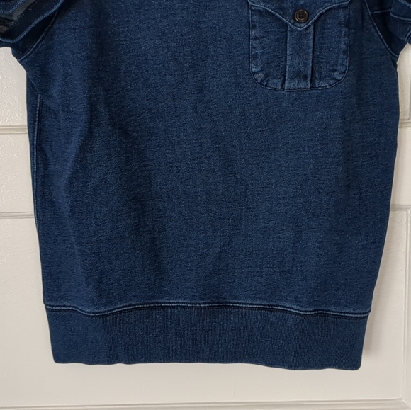 J Crew Wallace And Barnes Shirt Sleeve Shirt Small Indigo Blue - Picture 3 of 10